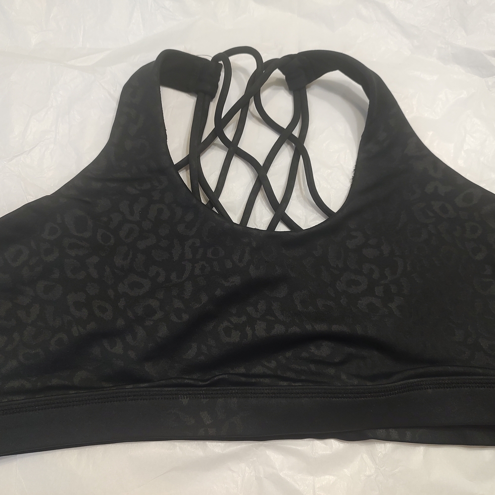 Constantly Varied Gear Black Shadow Leopard Butterfly Back Sports Bra